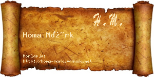 Homa Márk névjegykártya